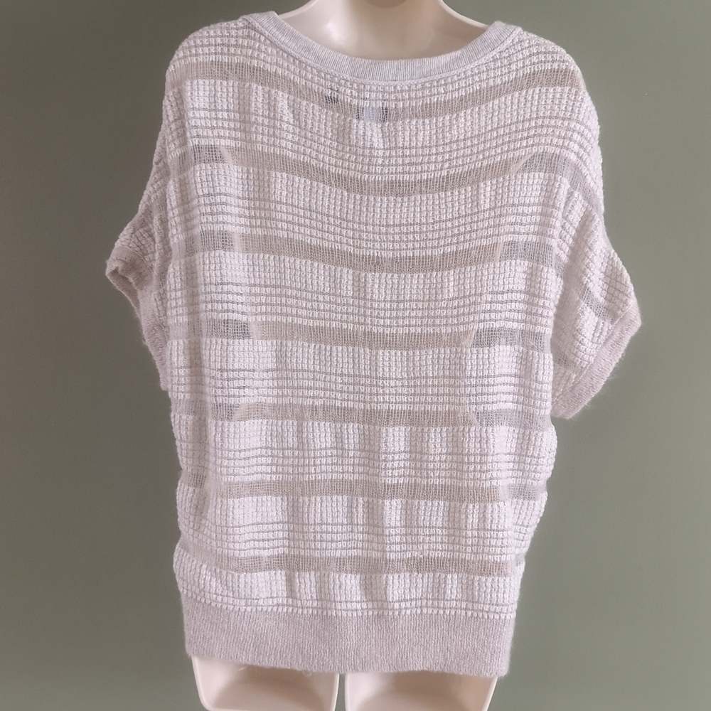 Saks Fifth Avenue Blue Label Wool Cashmere blend Pullover Drop Cap Sleeve Sz M - Picture 13 of 16